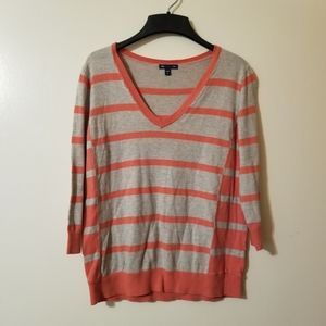 Orange and gray striped sweater❤